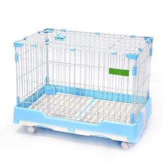 Large Pet Dog Cage Cat Rabbit Crate Kennel With Potty Pad And Wheel