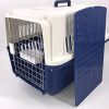 Navy Dog Puppy Cat Crate Pet Carrier Cage W Tray, Bowl & Removable Wheels – 81x58x61 cm