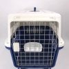 Navy Dog Puppy Cat Crate Pet Carrier Cage W Tray, Bowl & Removable Wheels – 81x58x61 cm