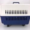 Navy Dog Puppy Cat Crate Pet Carrier Cage W Tray, Bowl & Removable Wheels – 81x58x61 cm