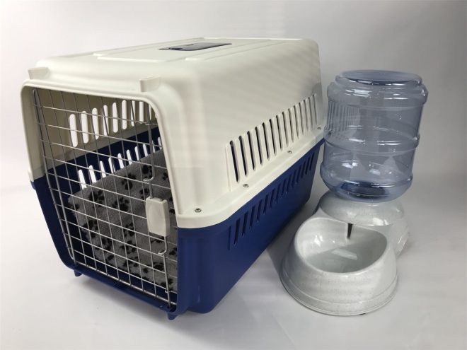 XL Dog Puppy Cat Crate Pet Carrier Cage W Mat & Water Dispenser 72x53x53cm