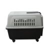 Large Plastic Kennels Pet Carrier Dog Cat Cage Crate With Handle and Wheel – Black