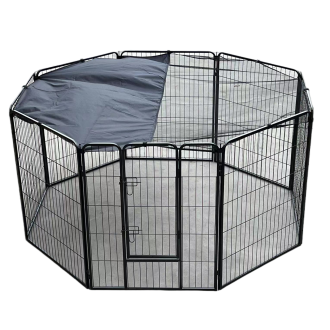 Heavy Duty Pet Dog Puppy Cat Rabbit Exercise Playpen Fence With Cover