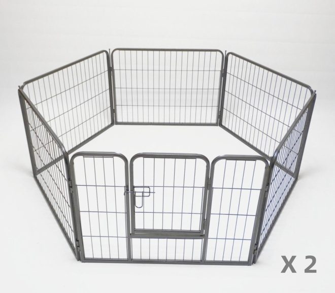 2 X 6 Panel 60 cm Heavy Duty Pet Dog Puppy Cat Rabbit Exercise Playpen Fence