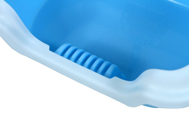 Small Portable Cat Rabbit Toilet Litter Box Tray with Scoop – Blue