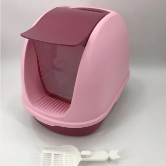 Portable Hooded Cat Toilet Litter Box Tray House with Handle and Scoop