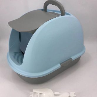 XL Portable Hooded Cat Toilet Litter Box Tray House w Charcoal Filter and Scoop