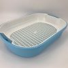 Large Portable Cat Toilet Litter Box Tray House with Scoop and Grid Tray – Blue