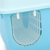 XL Portable Hooded Cat Toilet Litter Box Tray House with Handle and Scoop – Blue