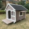 L Timber Pet Dog Kennel House Puppy Wooden Timber Cabin Grey