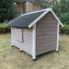 L Timber Pet Dog Kennel House Puppy Wooden Timber Cabin Grey