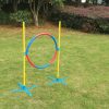 Portable Adjustable Dog Puppy Training Practice Jump Tyre Agility Post