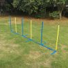 Portable Dog Puppy Training Practice Weave Poles Agility Post Set