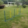 Portable Dog Puppy Training Practice Weave Poles Agility Post Set