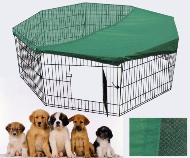 YES4PETS Dog Rabbit Playpen Exercise Puppy Cat Enclosure Fence With Cover – 61×61 cm