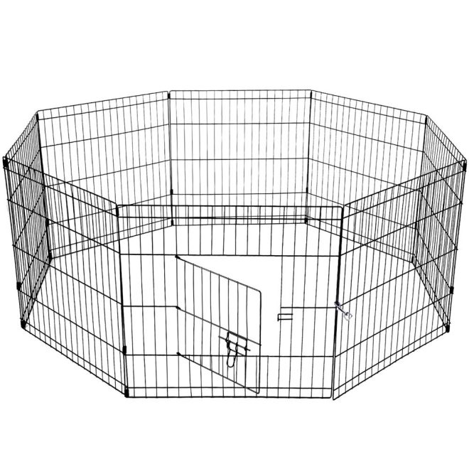 YES4PETS Dog Rabbit Playpen Exercise Puppy Cat Enclosure Fence With Cover – 61×61 cm