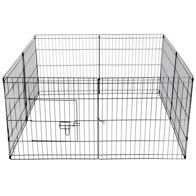 YES4PETS Dog Rabbit Playpen Exercise Puppy Cat Enclosure Fence With Cover – 61×61 cm