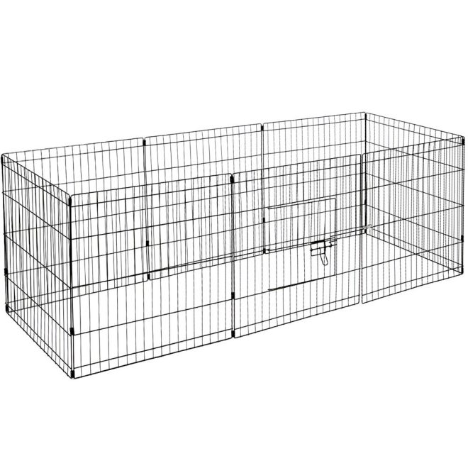 YES4PETS Dog Rabbit Playpen Exercise Puppy Cat Enclosure Fence With Cover – 61×61 cm