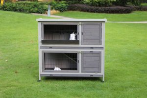 110cm XL Double Storey Rabbit Hutch Guinea Pig Cage , Ferret Cat cage W Wheel & Pull Out Tray