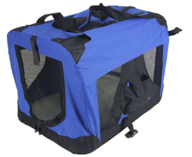 XL Portable Foldable Pet Dog Puppy Cat Soft Crate Cage-Blue