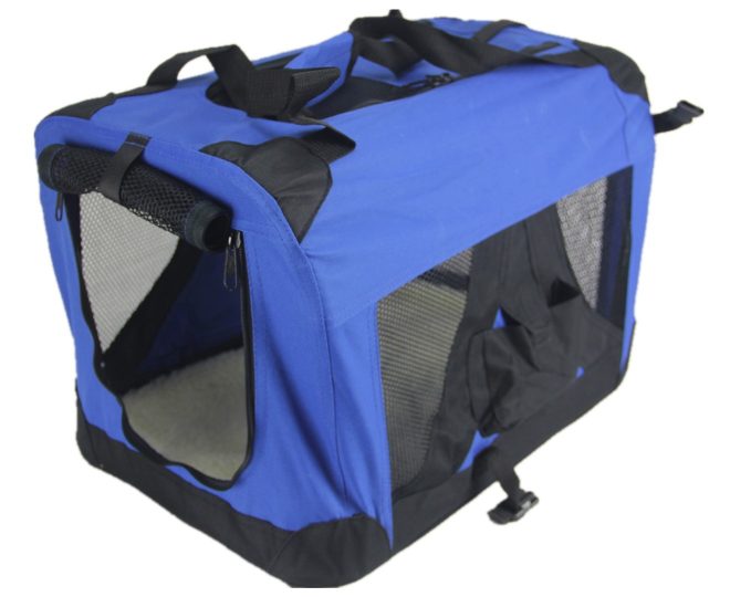 XL Portable Foldable Pet Dog Puppy Cat Soft Crate Cage-Blue