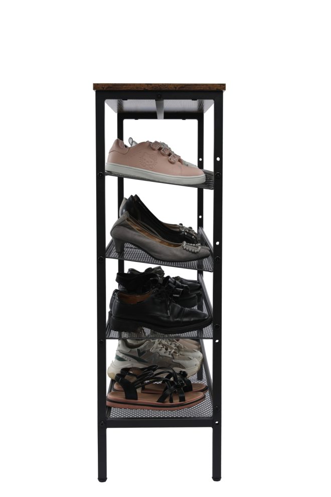 5-Tier Shoe Rack Shelf Stand Flat & Slant Adjustable Storage Organizer – 100x30x92.5 cm