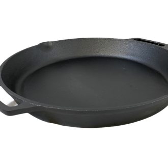 Cast Iron Fry Paella Pan Pre-Seasoned Barbecue Oven Safe Grill Frypan