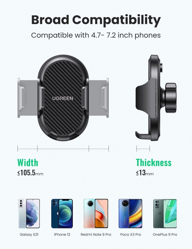 UGREEN 20473 Waterfall-Shaped Suction Cup Phone Mount