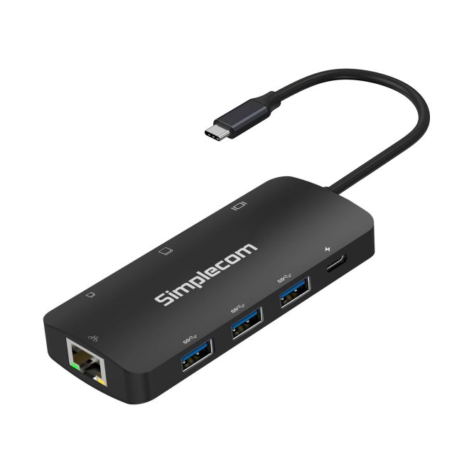 Simplecom CHT580 USB-C SuperSpeed 8-in-1 Multiport Hub Adapter HDMI 2.0 Docking Station