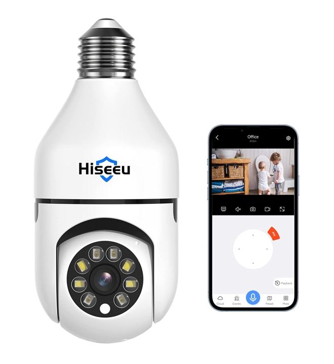 2MP Light Bulb WiFi Panorama IP Camera