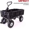 Garden Dump Rolling Mesh Cart with Heavy Duty Steel Frame,10 Inch Pneumatic Tires Maximum Load Capacity of 300 Kg (Black)