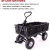 Garden Dump Rolling Mesh Cart with Heavy Duty Steel Frame,10 Inch Pneumatic Tires Maximum Load Capacity of 300 Kg (Black)