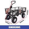 Garden Dump Rolling Mesh Cart with Heavy Duty Steel Frame,10 Inch Pneumatic Tires Maximum Load Capacity of 300 Kg (Black)