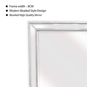 White Beaded Framed Mirror – 80×110 cm