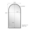 Black Metal Arch Mirror – 100×200 cm, Black