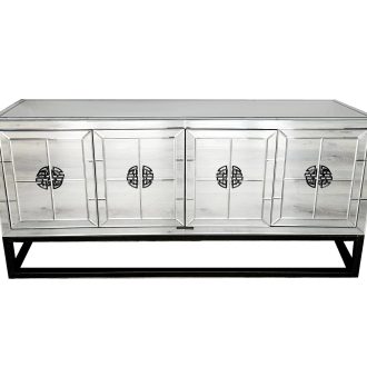 Athens Mirrored Buffet Table -Black