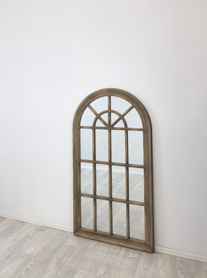 Window Style Mirror – Arch 70 CM x 130 CM – Taupe