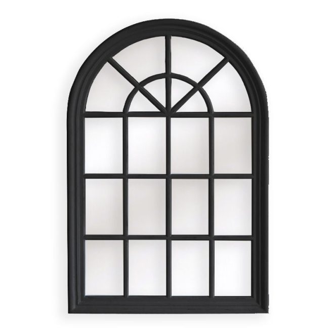 Window Style Mirror – Arch – 100×150 cm, Black