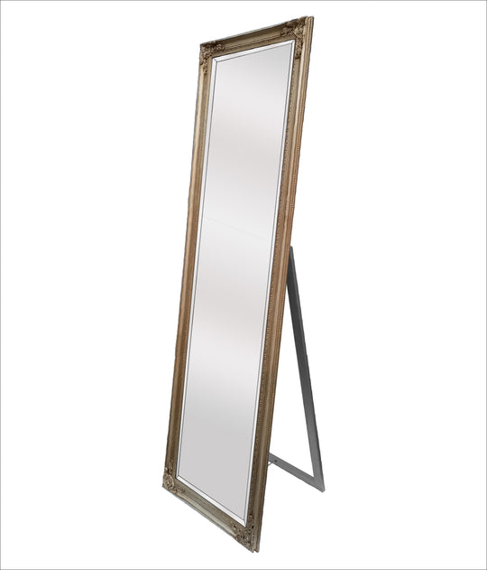 French Provincial Ornate Mirror – Free Standing 50cm x 170cm – Champagne