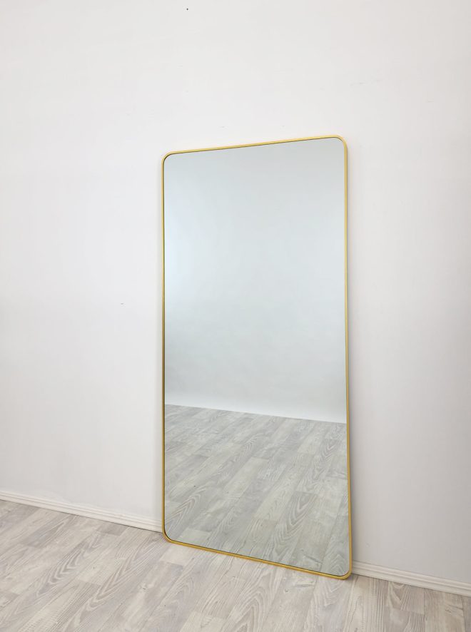 Gold Metal Rectangle Mirror – 80×170 cm