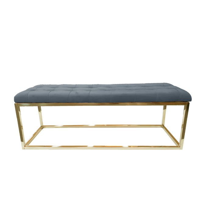 Holly Ottoman – Gold and Grey