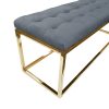 Holly Ottoman – Gold and Grey