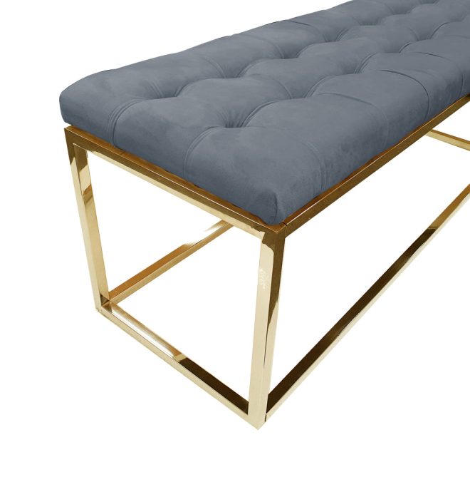 Holly Ottoman – Gold and Grey