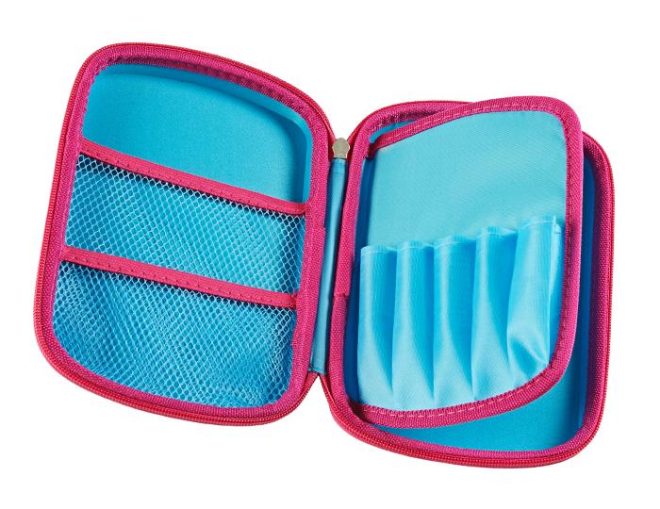 Tinc Two-Colour Hard Top Pencil Case : Zip – Blue and Pink