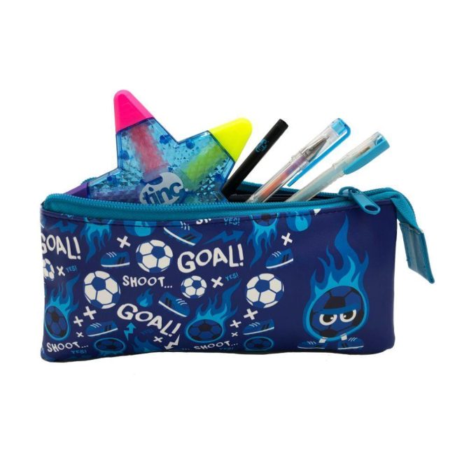 Tinc Football Tri-Compartment Pencil Case – Blue