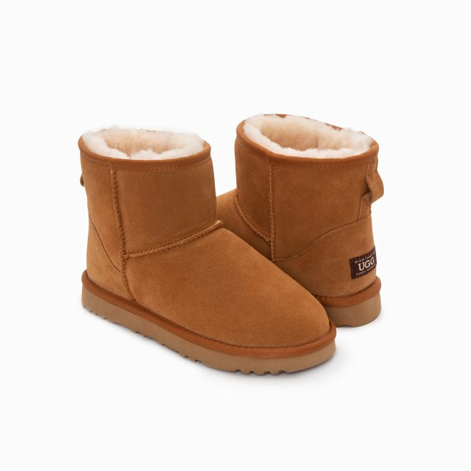 Ugg Boots Genuine Australian Sheepskin Unisex Mini Classic Suede (Chestnut) – Euro 36