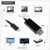 1.8M Type C USB-C Thunderbolt 3 to Display port DP Cable Male to Male Converter