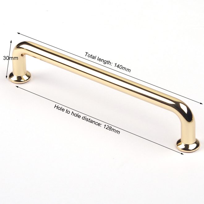 Polished gold Furniture Kitchen Bathroom Cabinet Handles Drawer Bar Handle Pull Knob – 128 mm