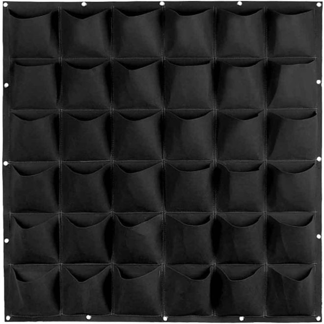 Wall Hanging Planter Planting Grow Bag Vertical Garden Vegetable Flower – Black, 36 Pockets