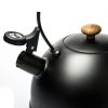 3 Liter Tea Whistling Kettle Stainless Steel Modern Whistling Tea Pot for Stovetop – Black